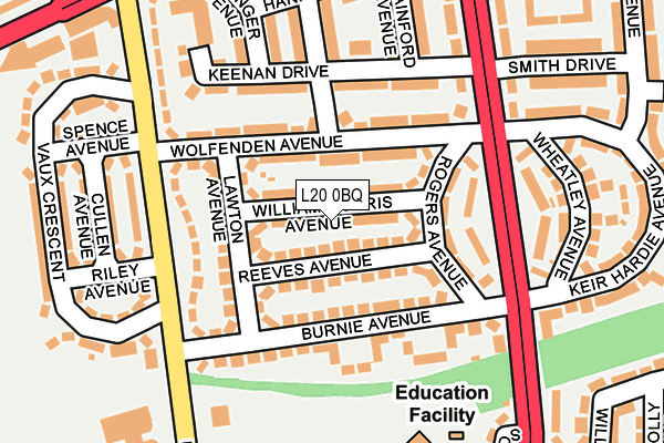 L20 0BQ map - OS OpenMap – Local (Ordnance Survey)