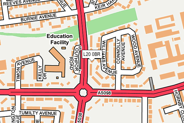 L20 0BR map - OS OpenMap – Local (Ordnance Survey)