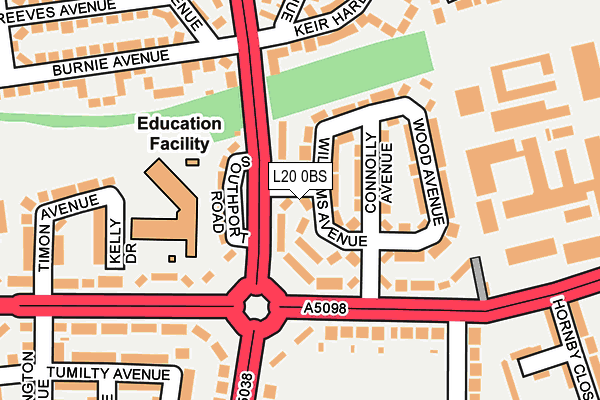 L20 0BS map - OS OpenMap – Local (Ordnance Survey)