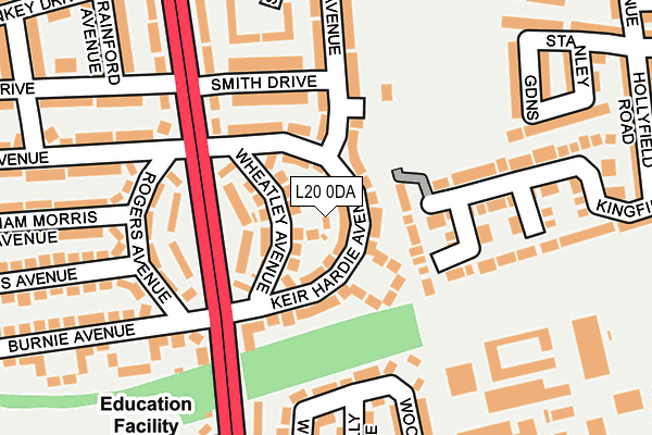 L20 0DA map - OS OpenMap – Local (Ordnance Survey)