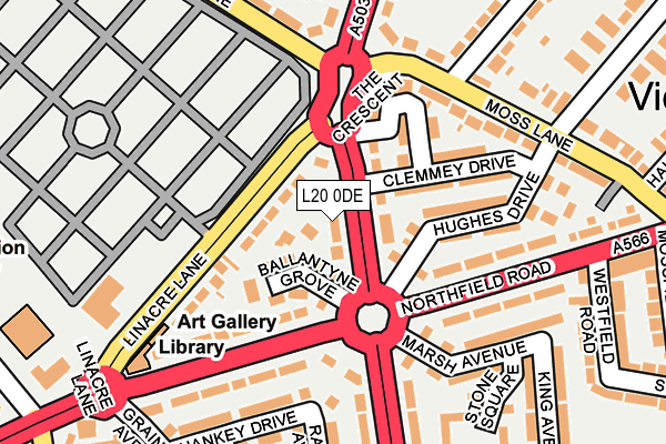 L20 0DE map - OS OpenMap – Local (Ordnance Survey)