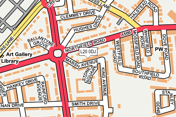 L20 0DJ map - OS OpenMap – Local (Ordnance Survey)
