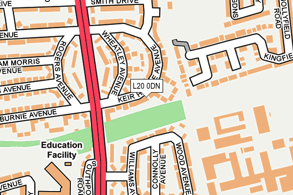 L20 0DN map - OS OpenMap – Local (Ordnance Survey)