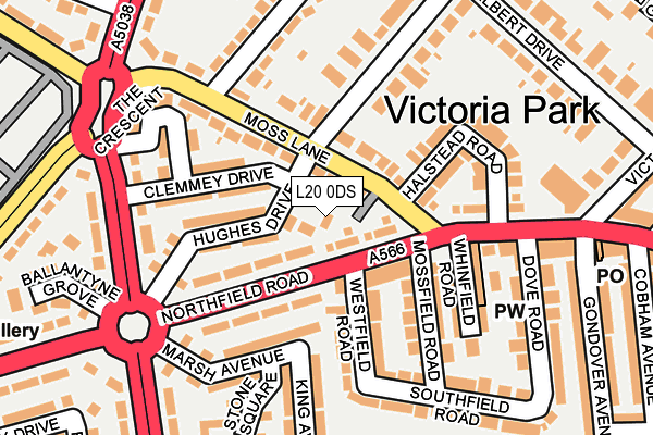 L20 0DS map - OS OpenMap – Local (Ordnance Survey)