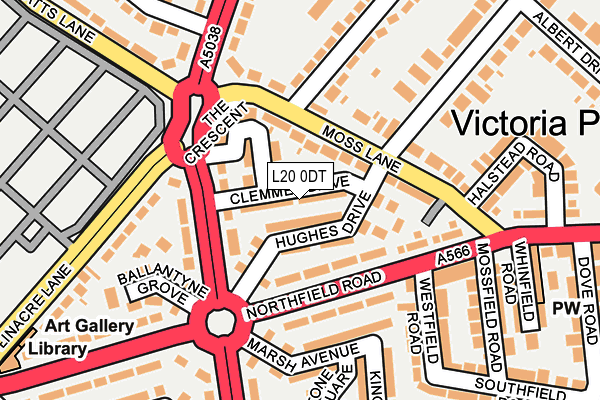 L20 0DT map - OS OpenMap – Local (Ordnance Survey)