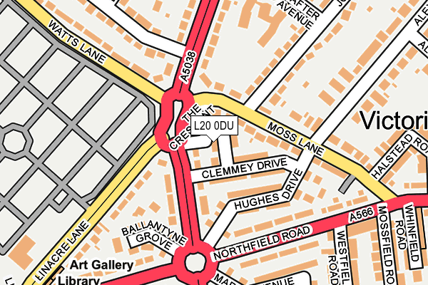 L20 0DU map - OS OpenMap – Local (Ordnance Survey)