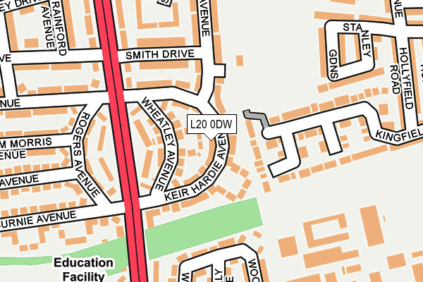 L20 0DW map - OS OpenMap – Local (Ordnance Survey)