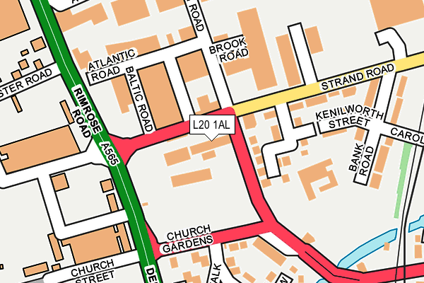 L20 1AL map - OS OpenMap – Local (Ordnance Survey)