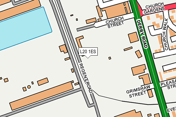 L20 1ES map - OS OpenMap – Local (Ordnance Survey)