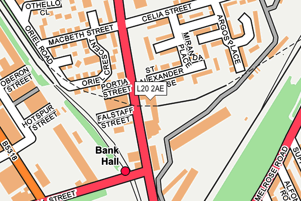 L20 2AE map - OS OpenMap – Local (Ordnance Survey)