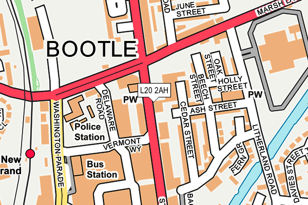 L20 2AH map - OS OpenMap – Local (Ordnance Survey)