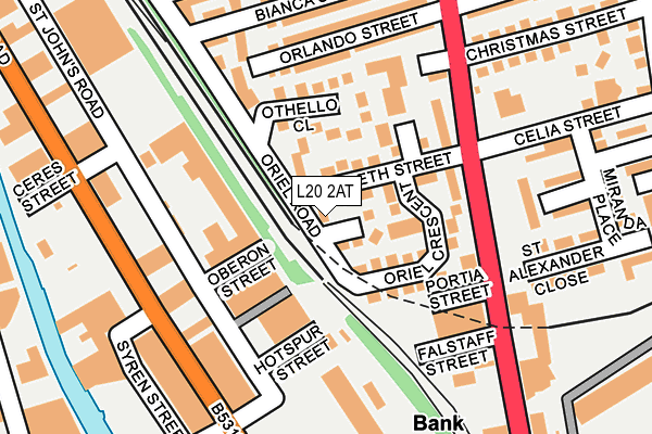 L20 2AT map - OS OpenMap – Local (Ordnance Survey)