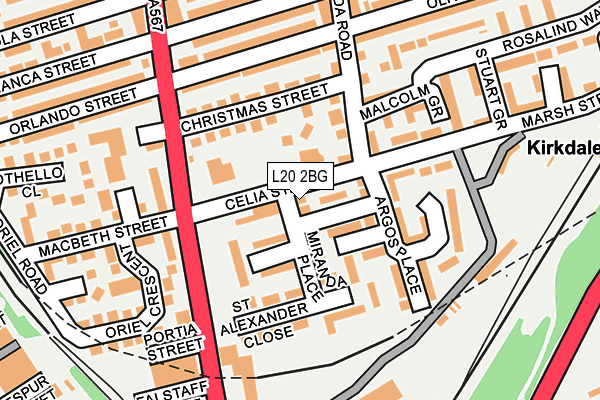 L20 2BG map - OS OpenMap – Local (Ordnance Survey)