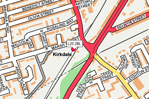 L20 2BL map - OS OpenMap – Local (Ordnance Survey)