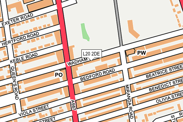 L20 2DE map - OS OpenMap – Local (Ordnance Survey)