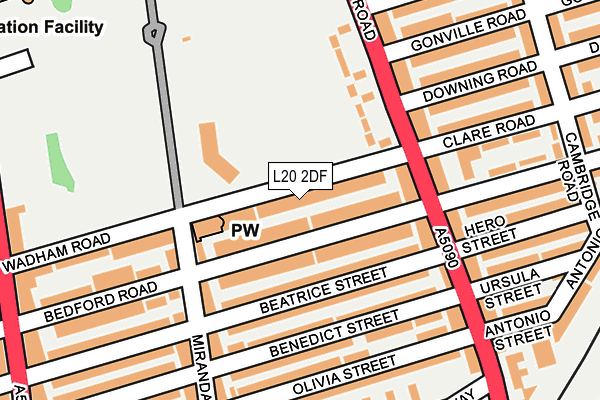 L20 2DF map - OS OpenMap – Local (Ordnance Survey)