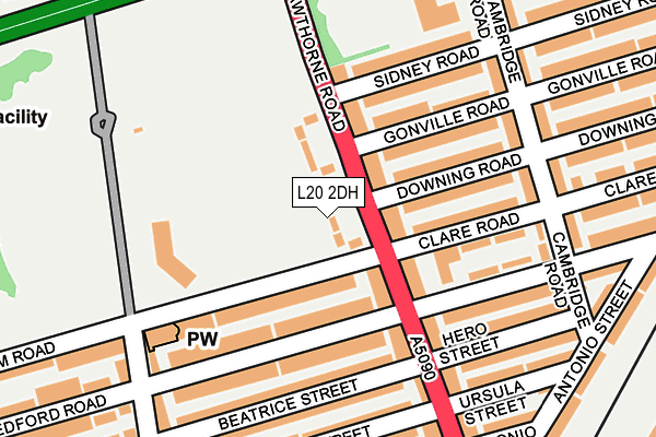 L20 2DH map - OS OpenMap – Local (Ordnance Survey)