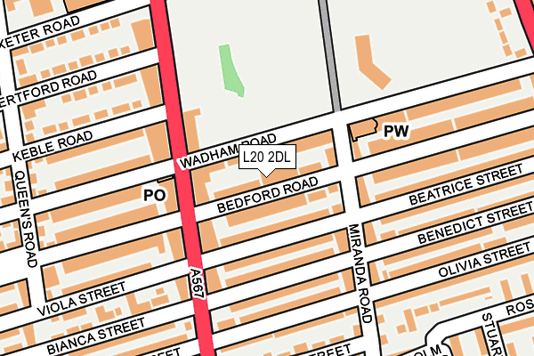 L20 2DL map - OS OpenMap – Local (Ordnance Survey)