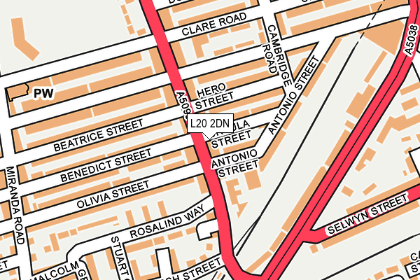 L20 2DN map - OS OpenMap – Local (Ordnance Survey)