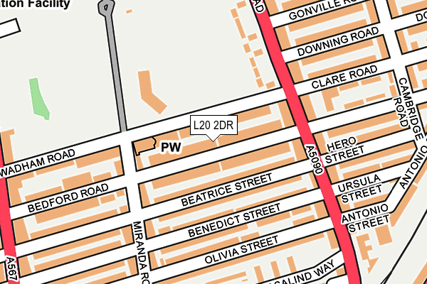 L20 2DR map - OS OpenMap – Local (Ordnance Survey)