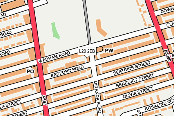 L20 2EB map - OS OpenMap – Local (Ordnance Survey)