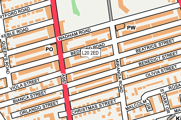 L20 2ED map - OS OpenMap – Local (Ordnance Survey)