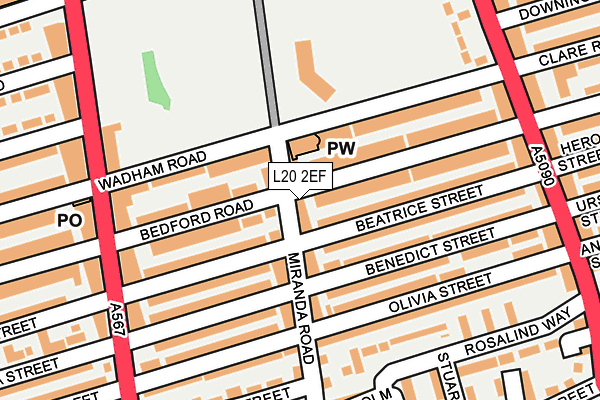 L20 2EF map - OS OpenMap – Local (Ordnance Survey)