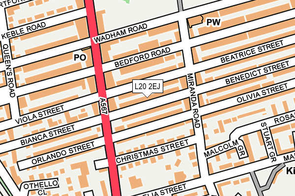 L20 2EJ map - OS OpenMap – Local (Ordnance Survey)