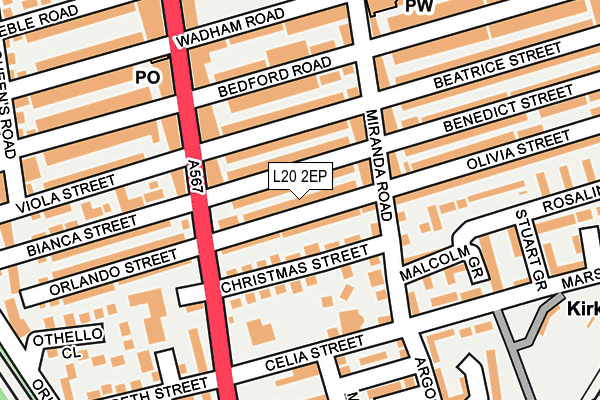 L20 2EP map - OS OpenMap – Local (Ordnance Survey)