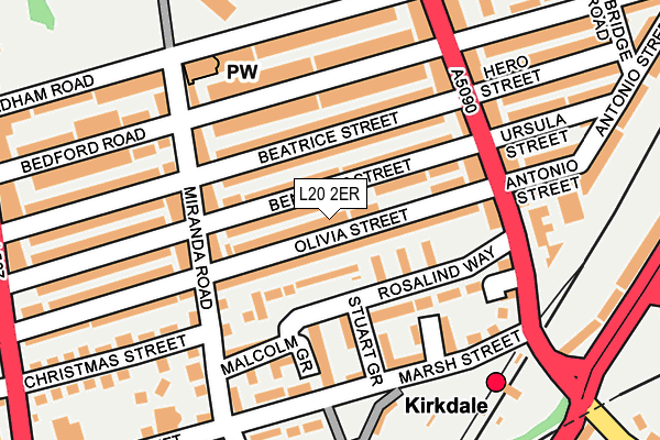 L20 2ER map - OS OpenMap – Local (Ordnance Survey)