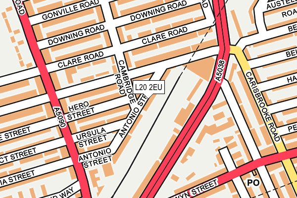 L20 2EU map - OS OpenMap – Local (Ordnance Survey)