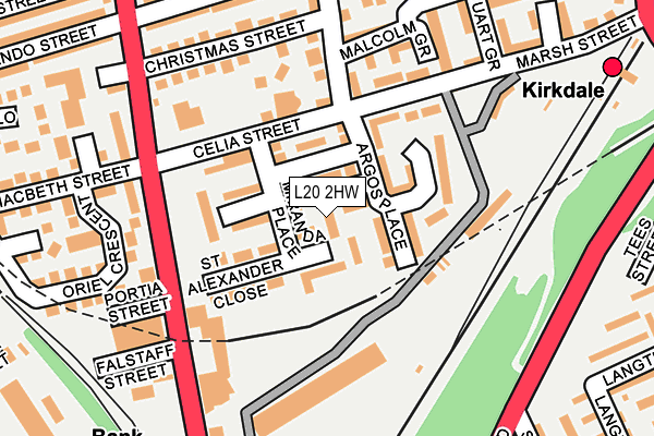 L20 2HW map - OS OpenMap – Local (Ordnance Survey)