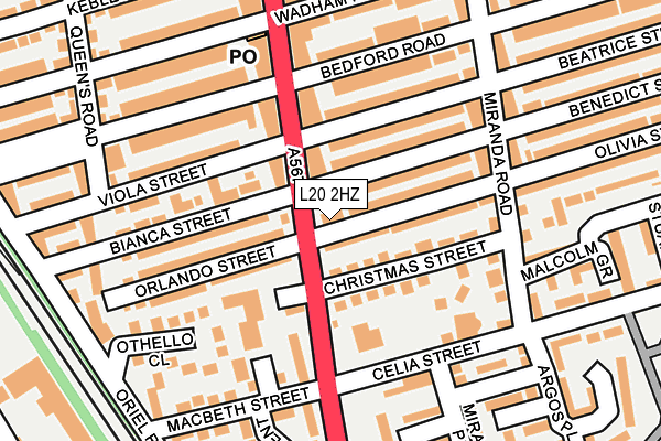 L20 2HZ map - OS OpenMap – Local (Ordnance Survey)