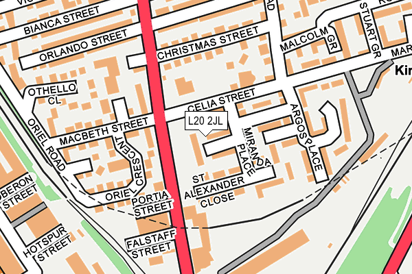 L20 2JL map - OS OpenMap – Local (Ordnance Survey)