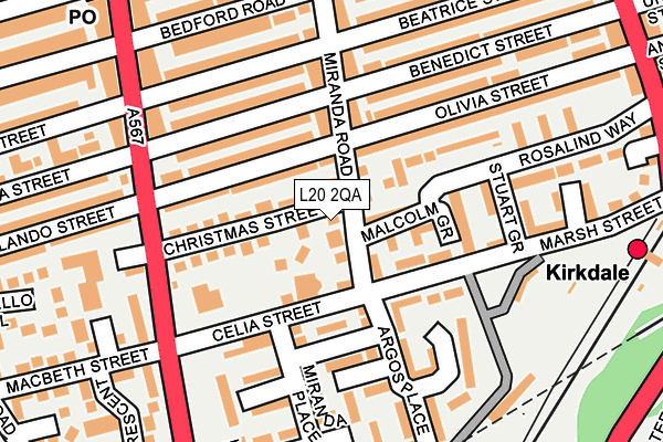 L20 2QA map - OS OpenMap – Local (Ordnance Survey)