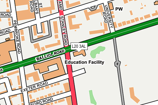 L20 3AL map - OS OpenMap – Local (Ordnance Survey)