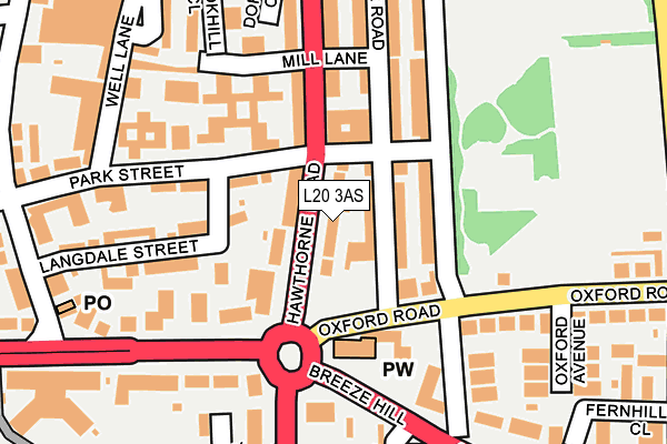 L20 3AS map - OS OpenMap – Local (Ordnance Survey)