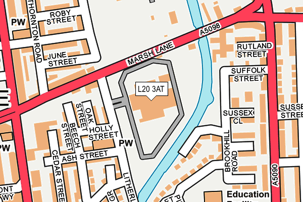 L20 3AT map - OS OpenMap – Local (Ordnance Survey)