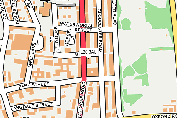 L20 3AU map - OS OpenMap – Local (Ordnance Survey)