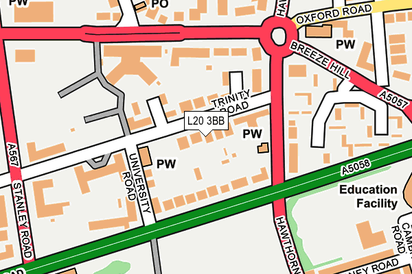L20 3BB map - OS OpenMap – Local (Ordnance Survey)