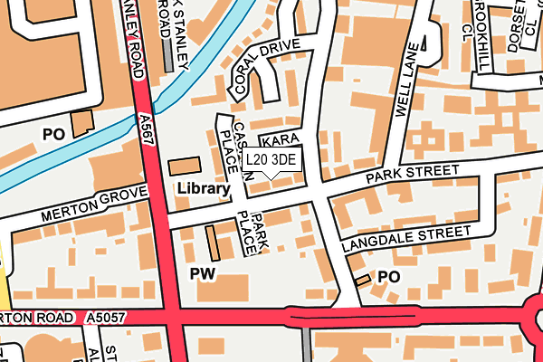 L20 3DE map - OS OpenMap – Local (Ordnance Survey)