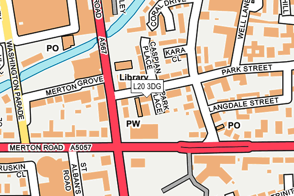 L20 3DG map - OS OpenMap – Local (Ordnance Survey)