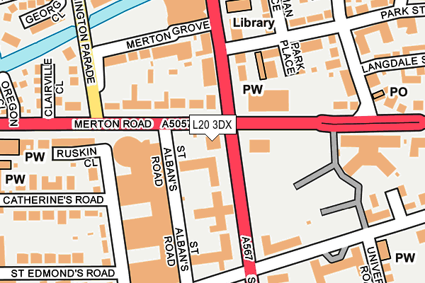 L20 3DX map - OS OpenMap – Local (Ordnance Survey)