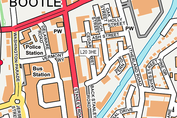 L20 3HE map - OS OpenMap – Local (Ordnance Survey)