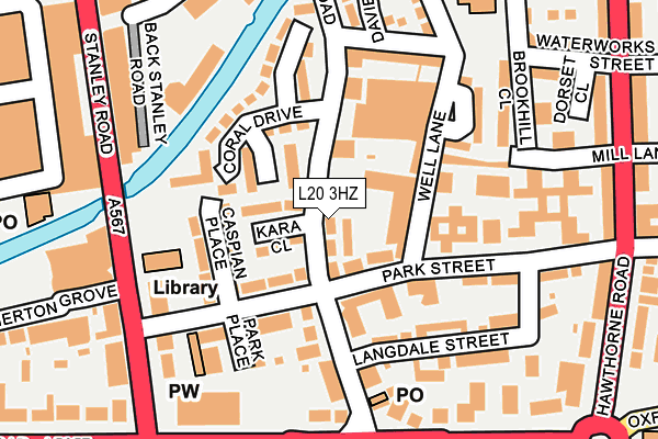 L20 3HZ map - OS OpenMap – Local (Ordnance Survey)