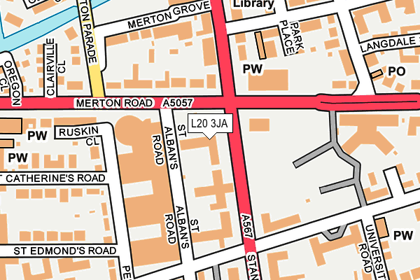 L20 3JA map - OS OpenMap – Local (Ordnance Survey)