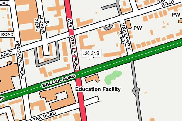 L20 3NB map - OS OpenMap – Local (Ordnance Survey)