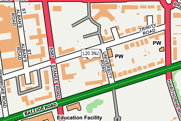 L20 3NJ map - OS OpenMap – Local (Ordnance Survey)