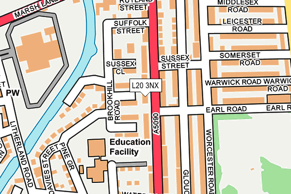 L20 3NX map - OS OpenMap – Local (Ordnance Survey)