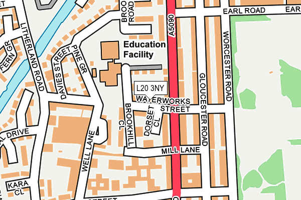 L20 3NY map - OS OpenMap – Local (Ordnance Survey)